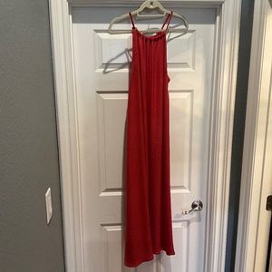 RACHEL ZOE LOS ANGELES NEW YORK HALTER MAXI DRESS COVERUP,  PINK, SIZE M